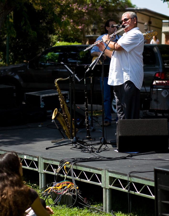 Rique Pantoja and Friends were the performers for the weekly Music at Noon concert, located on the lawn in front of the SUB, that happened at 12:30 p.m. on Wednesday, Sept. 17.   Photo by Mike Villa