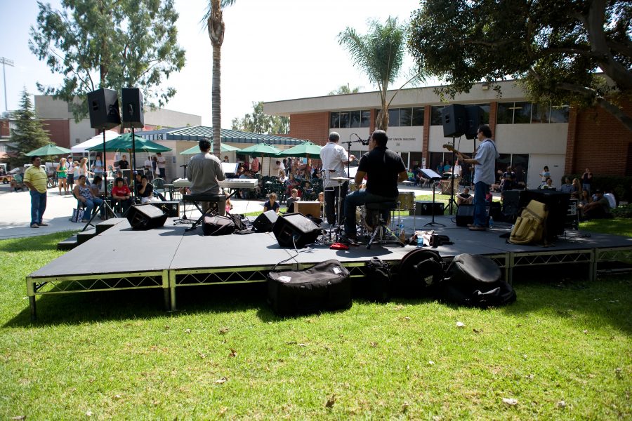 Rique Pantoja and Friends were the performers for the weekly Music at Noon concert, located on the lawn in front of the SUB, that happened at 12:30 p.m. on Wednesday, Sept. 17.   Photo by Mike Villa