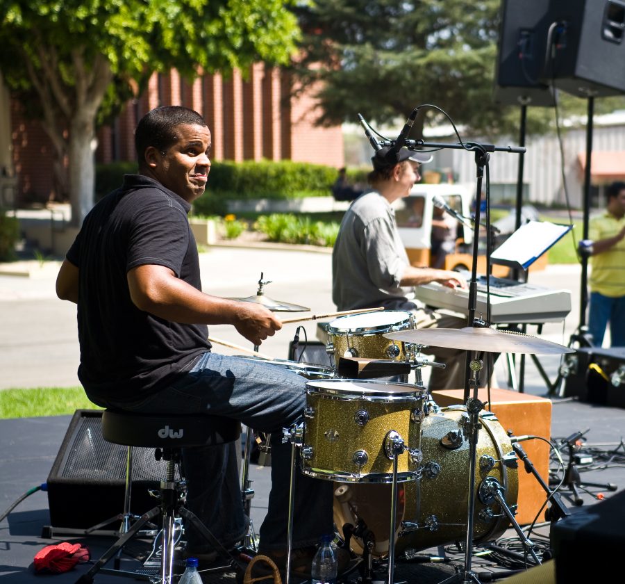 Rique Pantoja and Friends were the performers for the weekly Music at Noon concert, located on the lawn in front of the SUB, that happened at 12:30 p.m. on Wednesday, Sept. 17.   Photo by Mike Villa