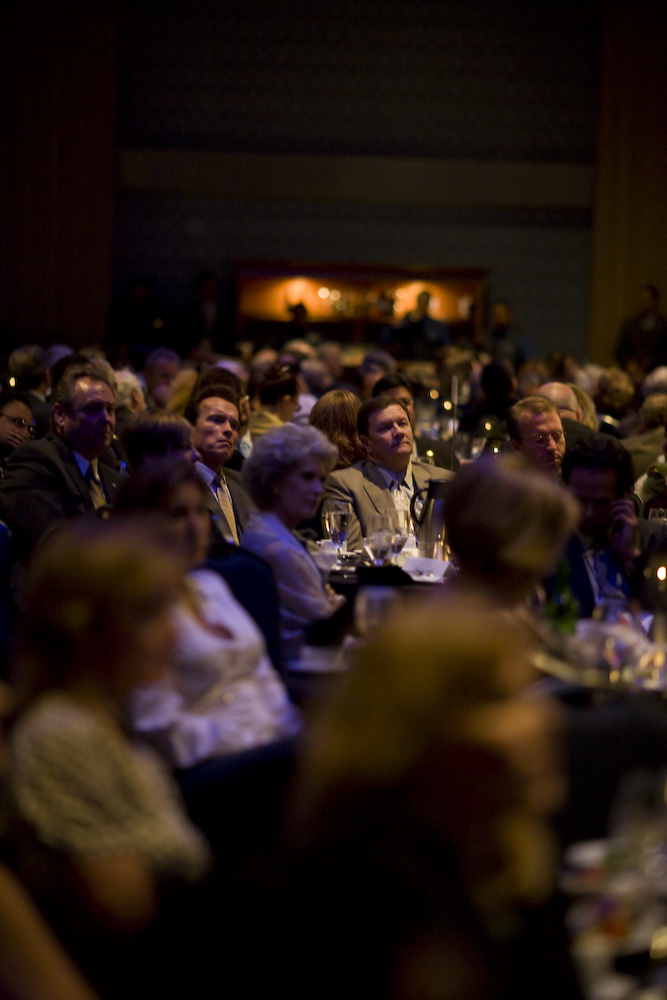 Gov. Arnold Schwarzenegger and delegates gathered for dinner Friday at the California Republican Party Convention in Anaheim. Photo by Mike Villa