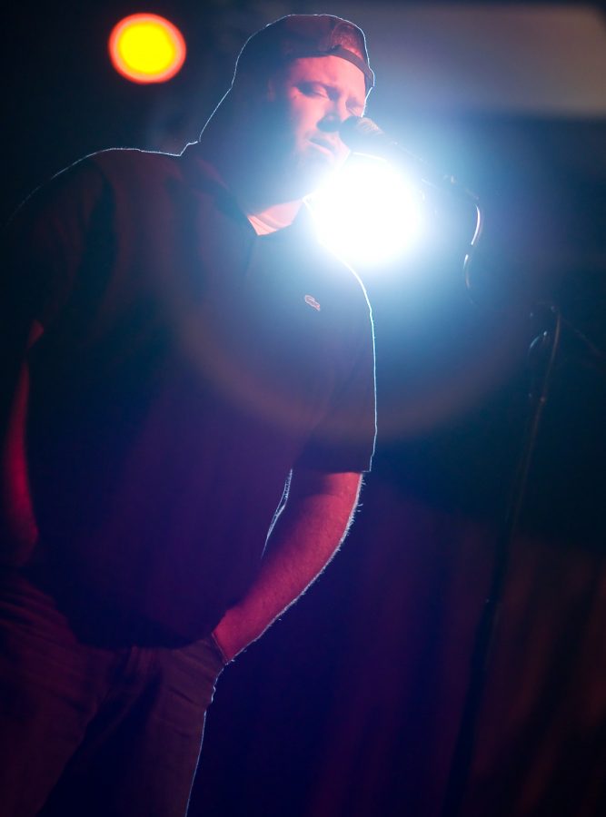 Shane performing on the Sutherland Auditorium stage on Friday Oct. 10.   Photo by Mike Villa