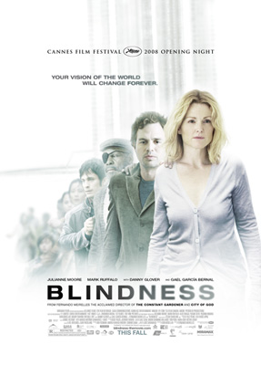 'Blindness'. directed by Fernando Meirelles, is a film based off the novel 'Blindness' which tells of a sudden plague of blindness devastates a city, and the social depth of the human spirit in overcoming the horrific conditions of their imposed quarantine. 