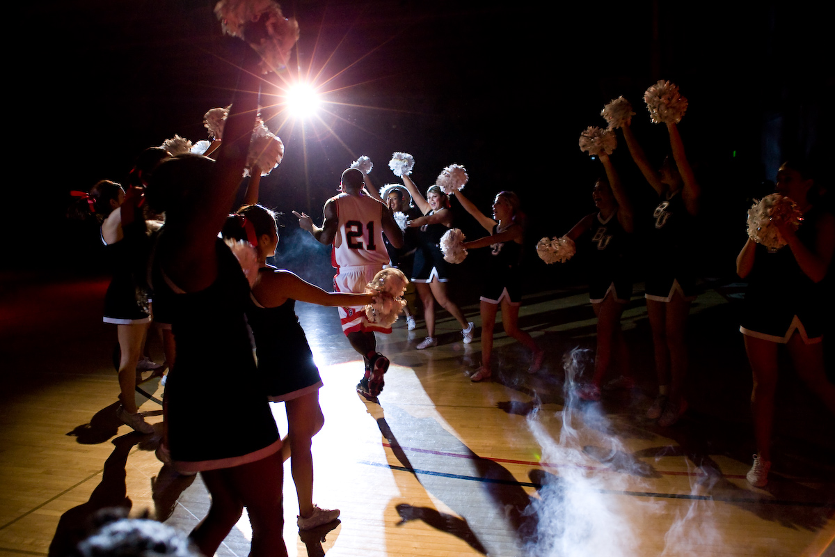 This year's basketball players were announced at Midnight Madness, the annual event  which took place in the Chase Gymnasium. Photo by Mike Villa