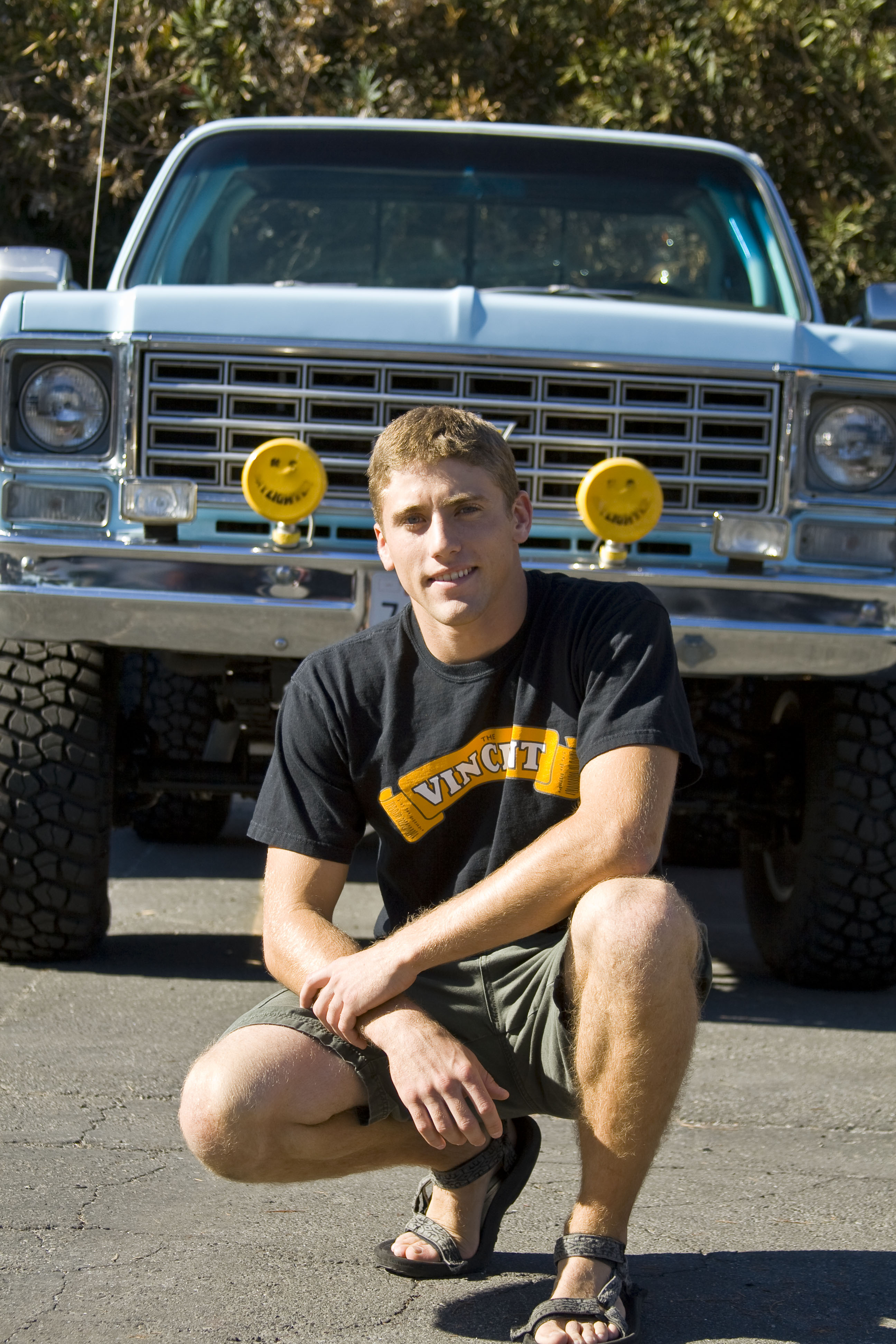 Jared Cox drives a 1976 Chevy half-ton pickup converted to three-quarter-ton, with a 4:11 gear ratio. The truck was once his grandfather's and he and his father have spent hundreds of hours fine-tuning it. Cox plans to own the truck for his entire life.  Photo by Bethany Cissel