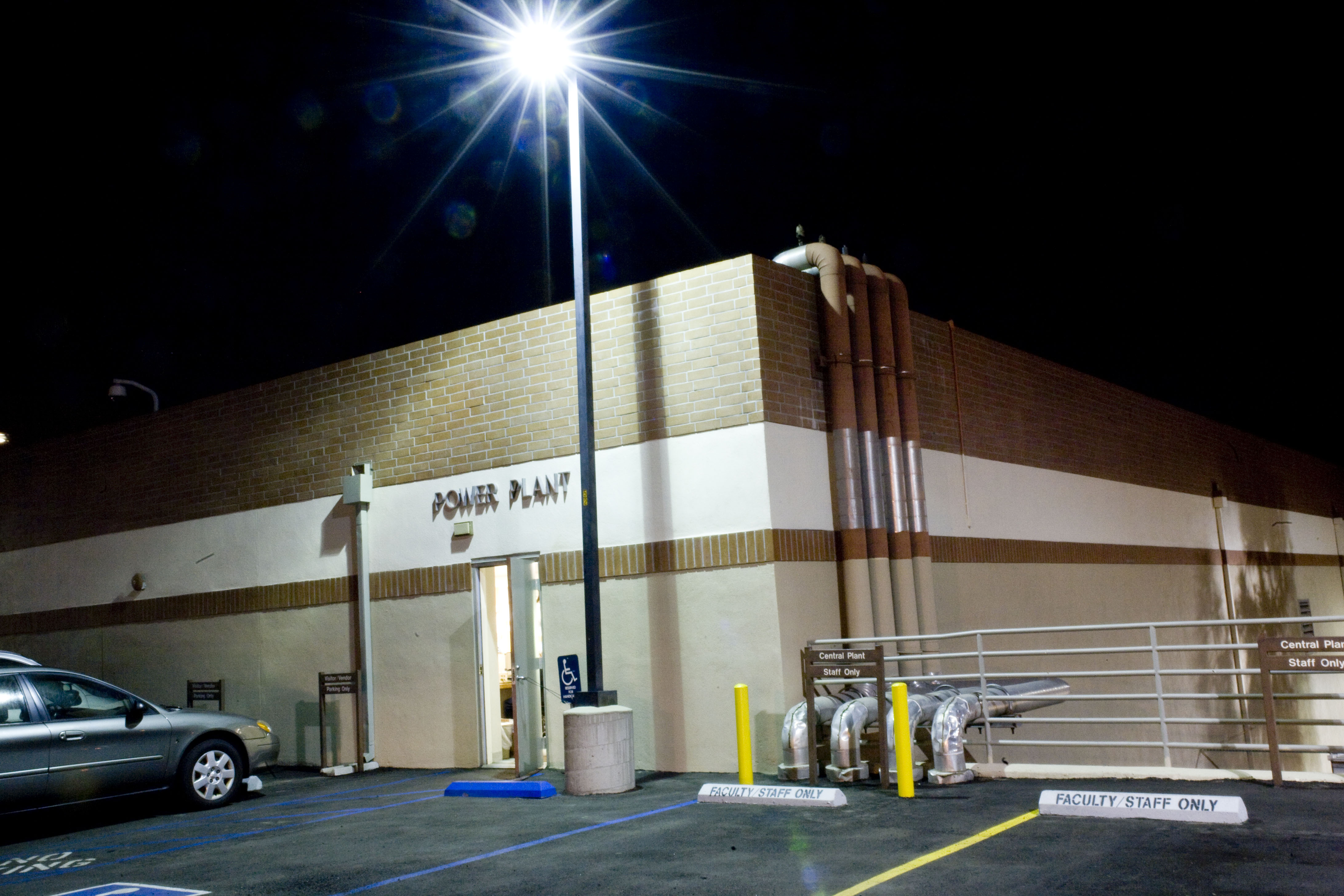 Biola uses a central generator that supplies 80 percent of all the campus' energy and also produces its own hot water. 