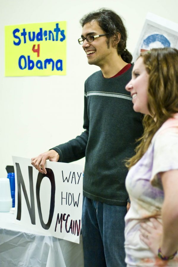 Daniel Vildasol attended the Democrats Club event and celebrated the victory of Barack Obama.   Photo by Christina Schantz