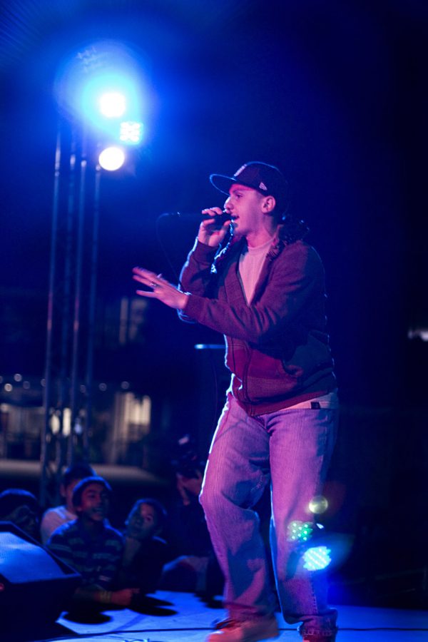 The Breax, a rapping group, were the last performers of the night.  Photo by Bethany Cissel