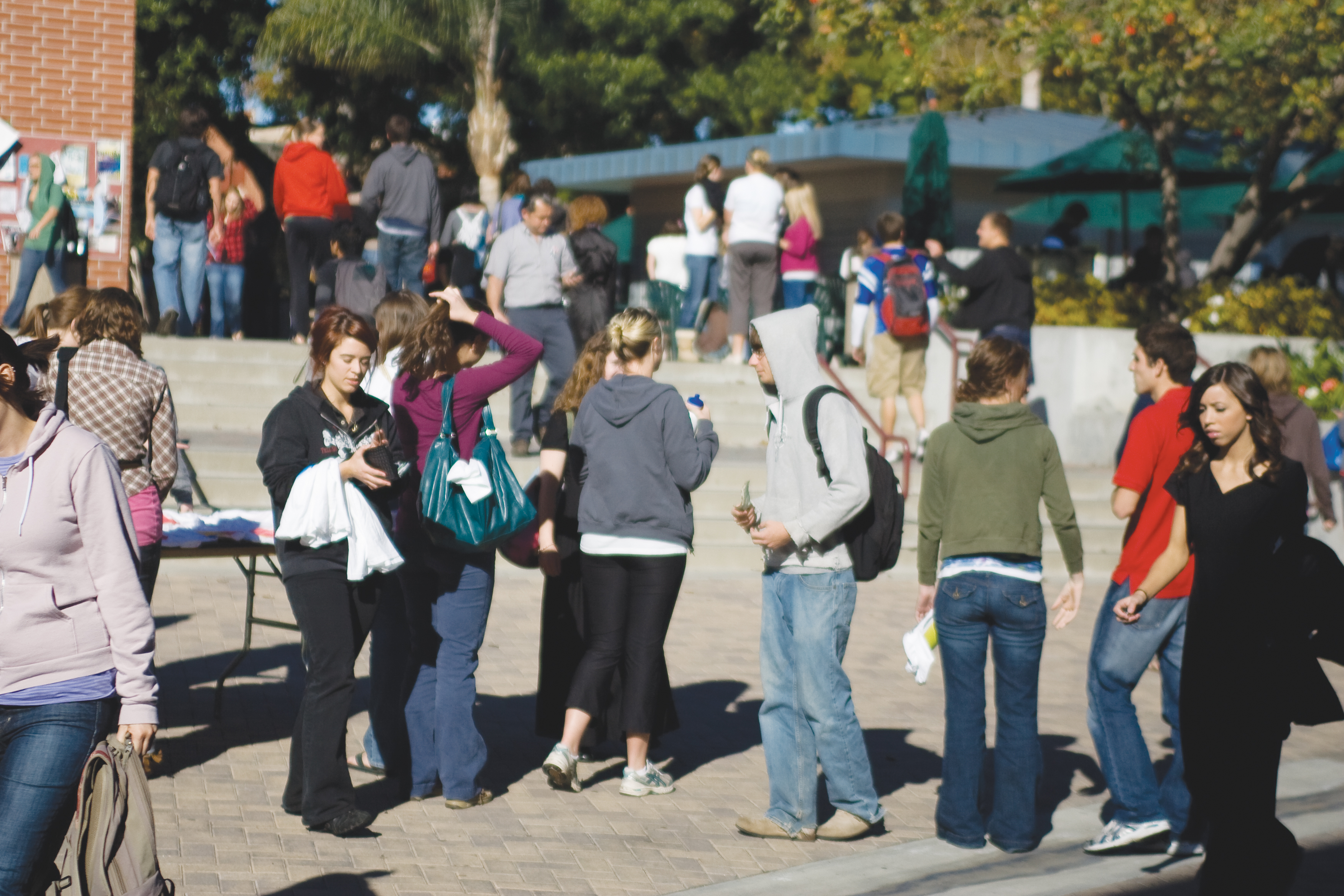 Students loiter outside of Chase Gymnasium after the Christmas chapel on Wednesday, Dec. 10.  Photo by Mike Villa