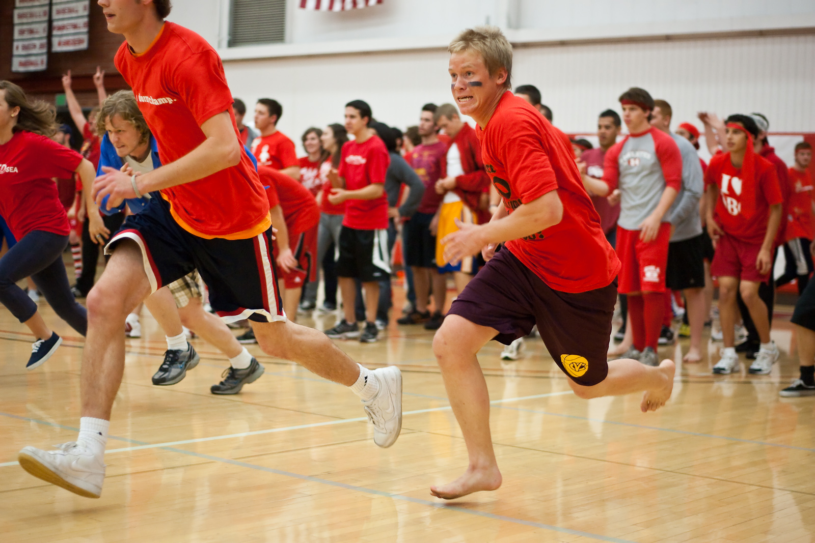 At the Nationball dorm competition, sophomore Billy Nyenhuis lead the charge for Stewart in their semi-finals game. Stewart went on to win the next game, making them this year's Nationball victor. Photo by Mike VIlla