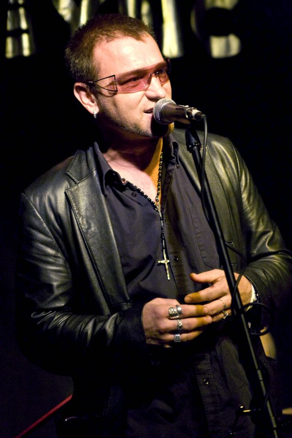 Local Bono impersonator made an appearance at the Maybe Tommorrow CD release party in recognition of U2s CD release on the same day. Molly Jenson recorded one of her webisodes with Bono and can be found on Youtube.   Photo by Kelsey Heng