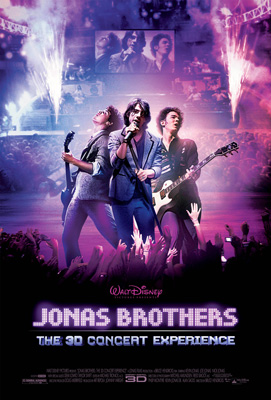 The Jonas Brother's 3D music documentary show the band performing all their hits live, but with technology that makes it seems like the audience has front row tickets. 