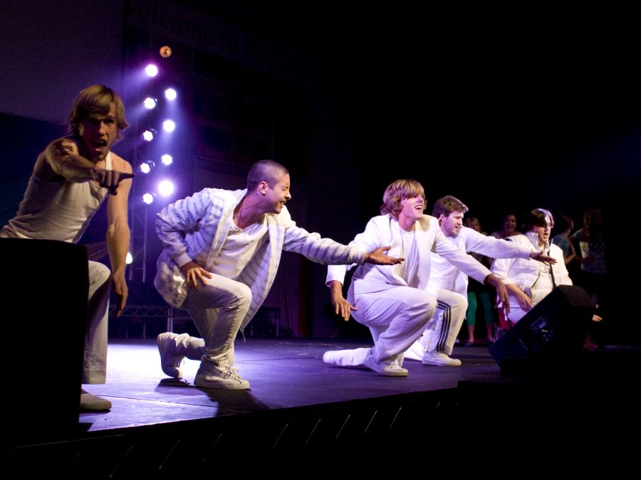 The Backstreet Boys were reenacted in the Men and Women of Honors Mockrock performance.  *Photographer: Bethany Cissel*