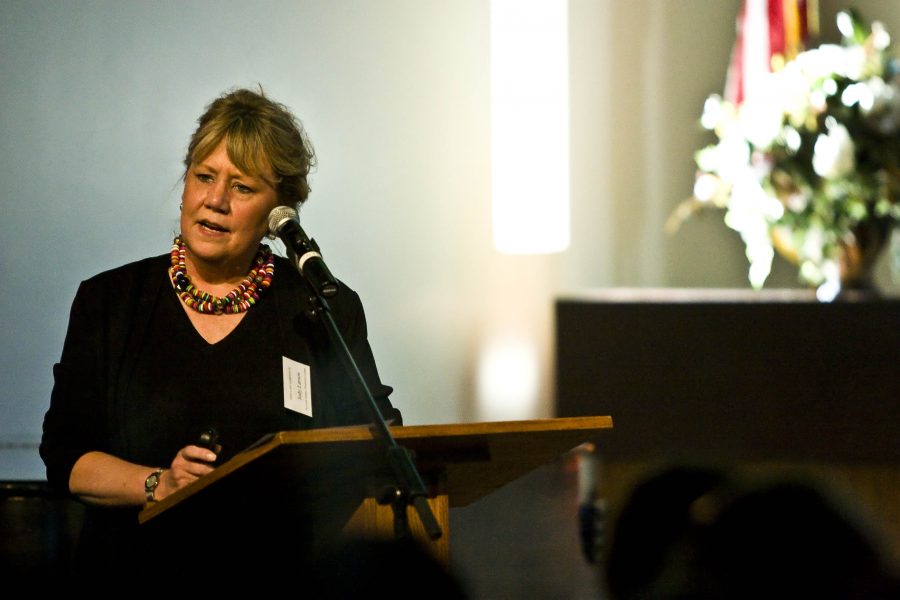 Judy Larson, the director of the Reynolds Gallery at Westmont College, spoke as a featured guest at the 2009 Biola Art Symposium.  Photo by Christina Schantz