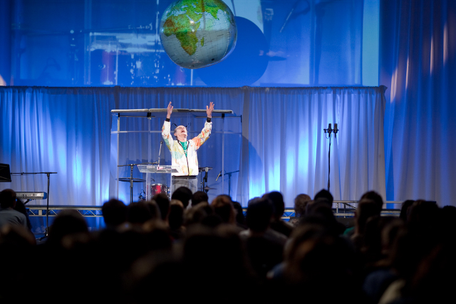 This years Missions Conference began Wednesday, March 19. The day featured two sessions from George Verwer, one afternoon session by Marilyn Laszlo, and the first opening of Global Awareness.   Photo by Mike Villa