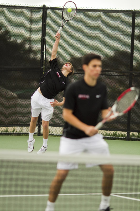 Biola tennis players soggy, but focused