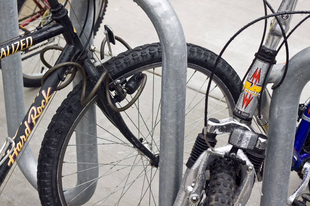 PREVENTATIVE MEASURES: Locking up bikes is the first step to keeping them from getting stolen, a step which many Biola students skip. | Brad Miersma / The Chimes