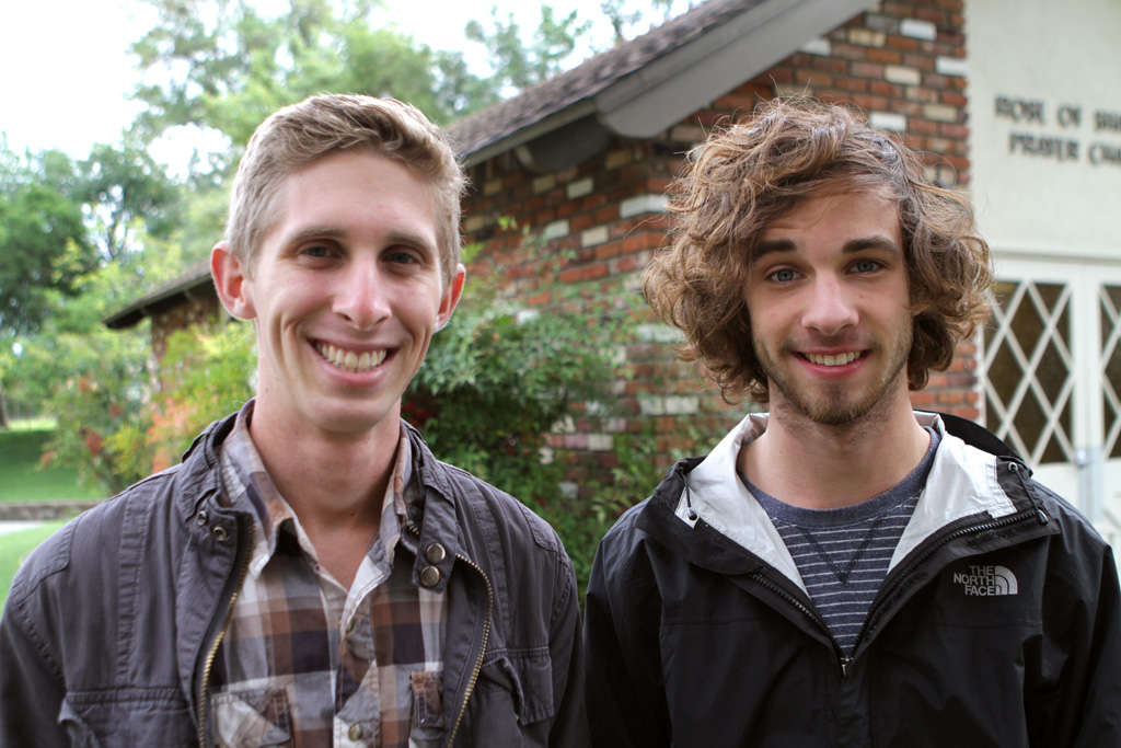 Junior Kevin Zimmerman (left), Assistant Chapel Board Chair, and junior Kyle Donn (right), Chapel Board Chair were the two student figures responsible for organizing chapel for the Biola community. JORDAN NAKAMURA/The Chimes