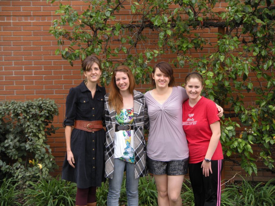 Kim Graham (left), recent guest speaker for the Beloved womens chapel, stands with the leaders of the ministry Lauren Belieff, Andrea Cottrell, and Carolyn Caldwell. JENNIFER ROSS/ The Chimes