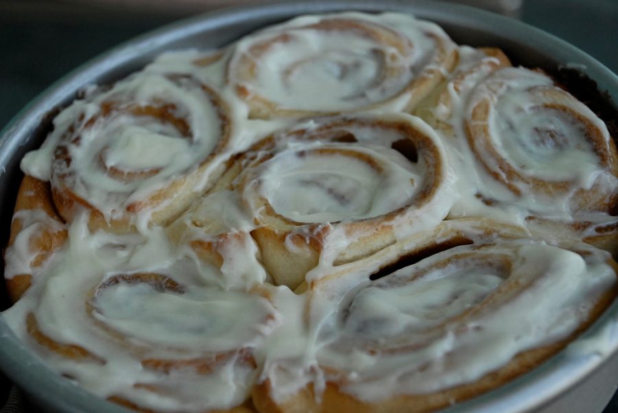 Step eight: Spread frosting on warm rolls before serving. | Photo credit Bethany Linnenkohl