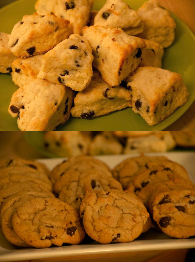 This weeks food recipes consist of chocolate chip cookies and scones. | Photo courtesy of Bethany Linnenkohl 