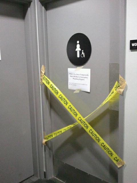 Restrooms on the McNally campus closed Monday due to a cracked water pipe. |Michelle Hong/THE CHIMES