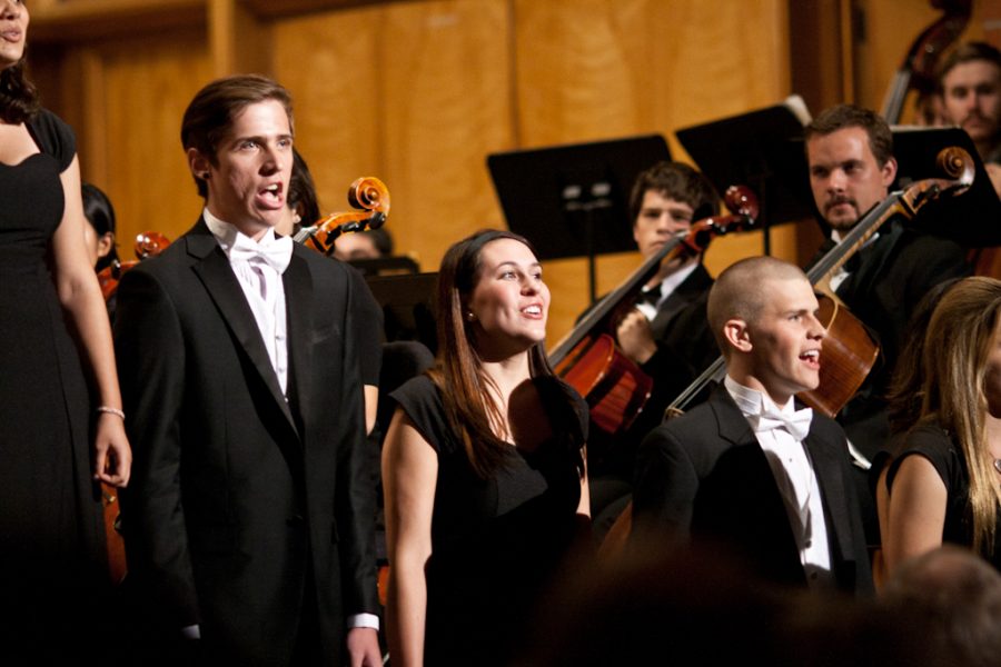 The Biola Chorale sings during the October 15, 2011 Prism concert.| Katie Juranek/THE CHIMES