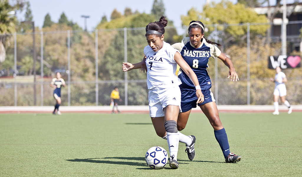 Women's soccer played-off against Masters college on November 1, 2011. The score was 1-1 with Biola's unfortunate loss to a penalty kick shootout. | Job Ang/THE CHIMES