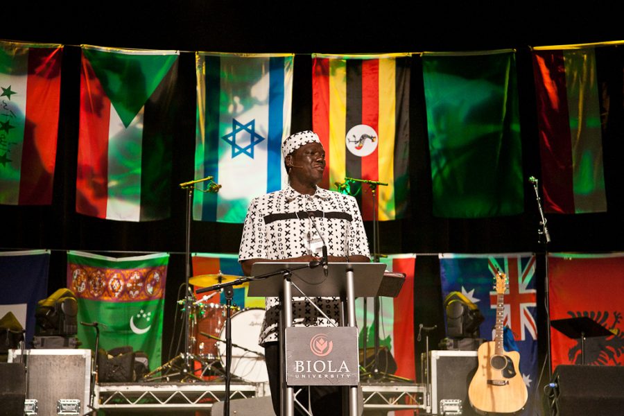 Oscar Muriu leads the first session of Missions Conference, 2012. | Adam Lorona/THE CHIMES