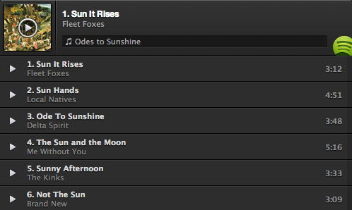 Mix Tape Monday: Odes to Sunshine