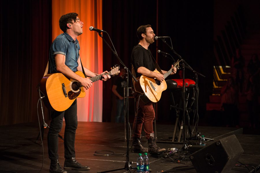 Phil and Evan Wickham do not often get to lead worship together, commenting that they were delighted to have an opportunity to do so. | Olivia Blinn/THE CHIMES