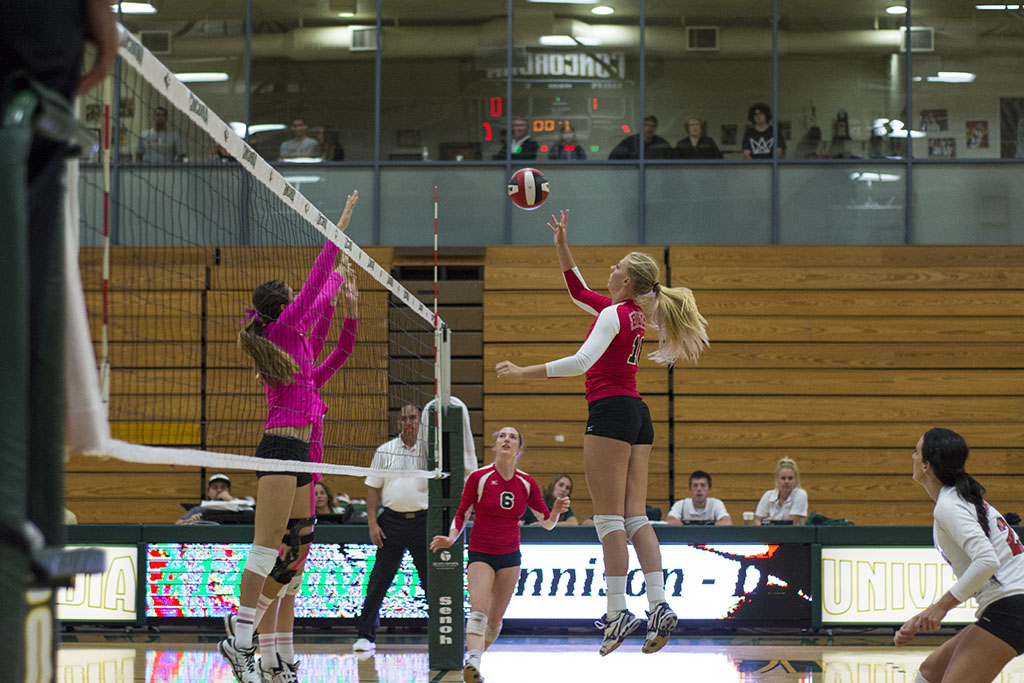 The first loss of the season for the volleyball team came on Concordia's court. Concordia has been undefeated since December 2011 and remains the #1 team in GSAC Conference. | Nick MacNiell/THE CHIMES