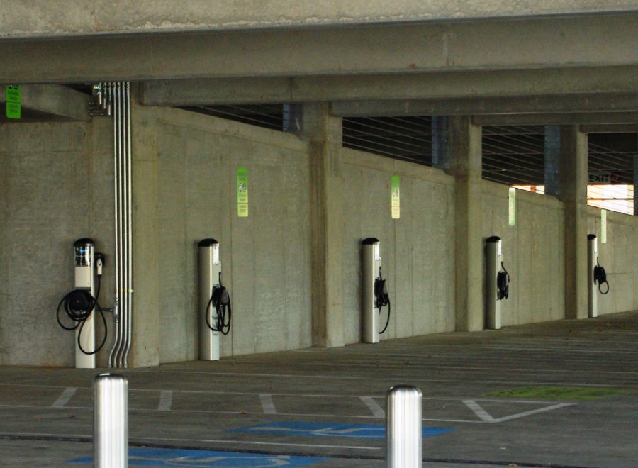 40 electric car charging stations, similar to ones shown, will be a feature added to the new parking structure. | Creative Commons/wikimedia.org