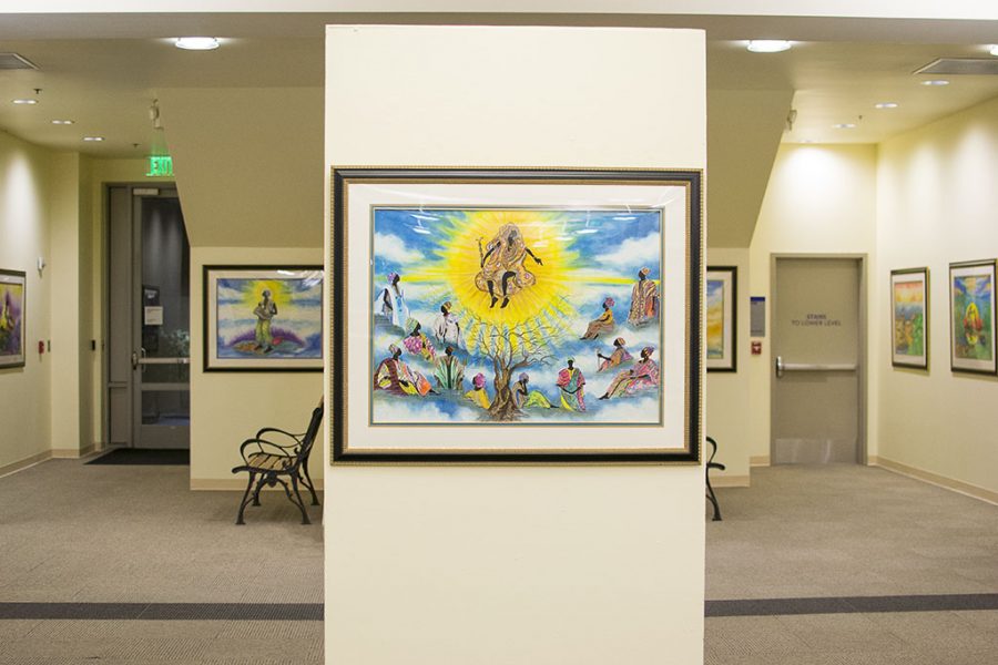 The colorful artwork displayed throughout the university’s library presents more than a creative contribution to the Biola community. Los Angeles-based artist Kathleen Wilson contends that her work offers a vision of diversity and beauty for all people. | Kalli Thommen/THE CHIMES