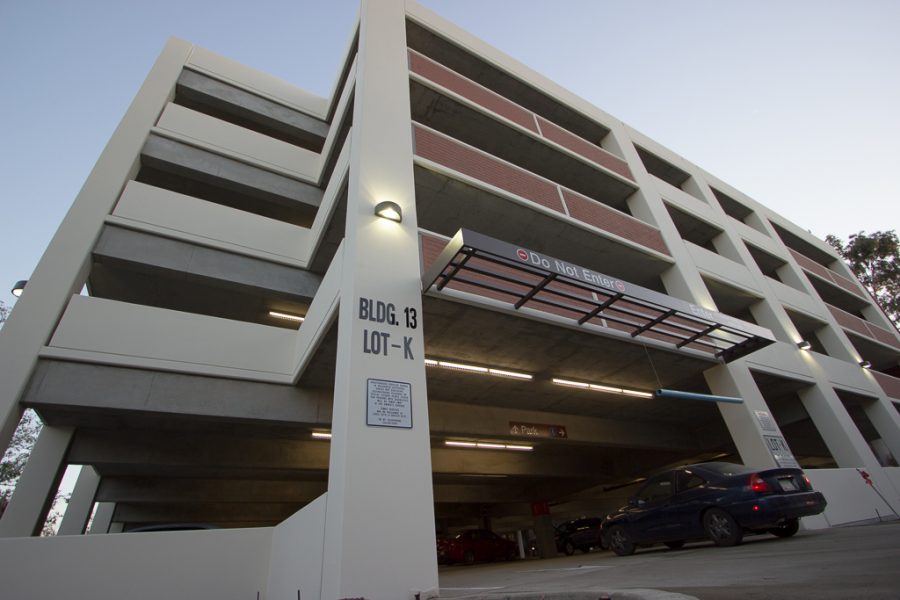 Parking is now allowed on the first level of the new parking structure behind Alpha Hall. The entire structure is projected to be open by April 10. | Aaron Fooks/THE CHIMES