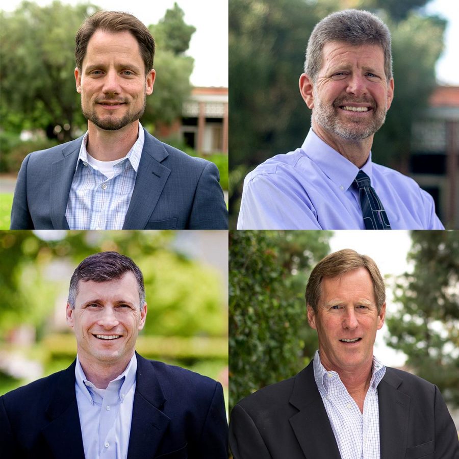 Darian Lockett (top right), Dave Talley (top right), Scott Rae (bottom right), and Erik Theonnes (bottom left). | Katie Evensen, Kalli Thommen, Courtesy Erik Thoennes | The Chimes

