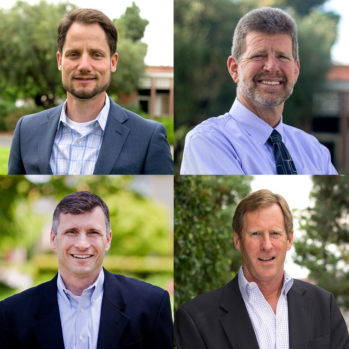 Darian Lockett (top right), Dave Talley (top right), Scott Rae (bottom right), and Erik Theonnes (bottom left). | Katie Evensen, Kalli Thommen, Courtesy Erik Thoennes | The Chimes

