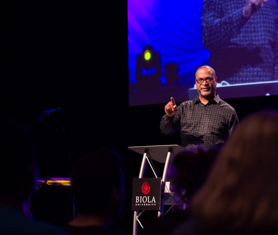 Speaker Henry Joseph draws Missions Conference 2015 to a close by delivering Friday mornings message.  |  Nikki Hadley/THE CHIMES