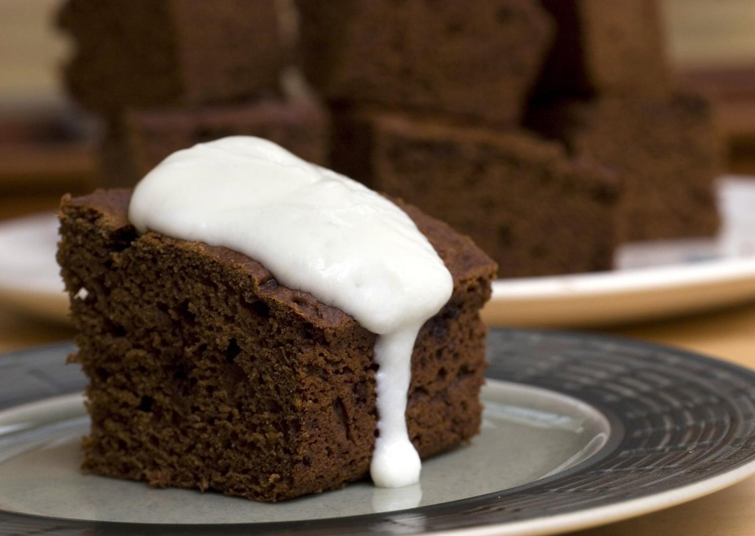 Apple butter is the lower fat but flavor packed secret for this cake. Fruit butters and purees can often cut the fat by as much as half when substituted for butter in baking.