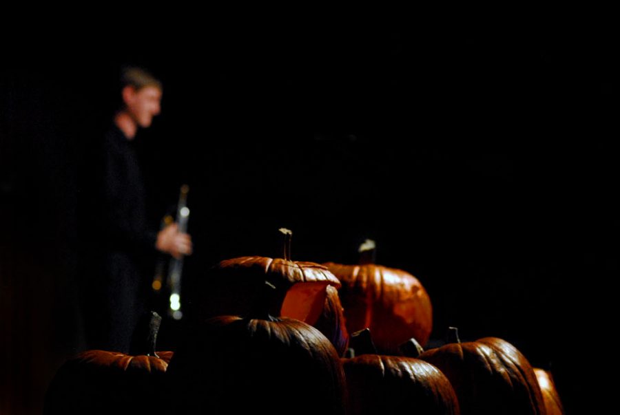 Pumpkins from the carving competition were scattered upon the stage during Thursday nights Punk N Pie.