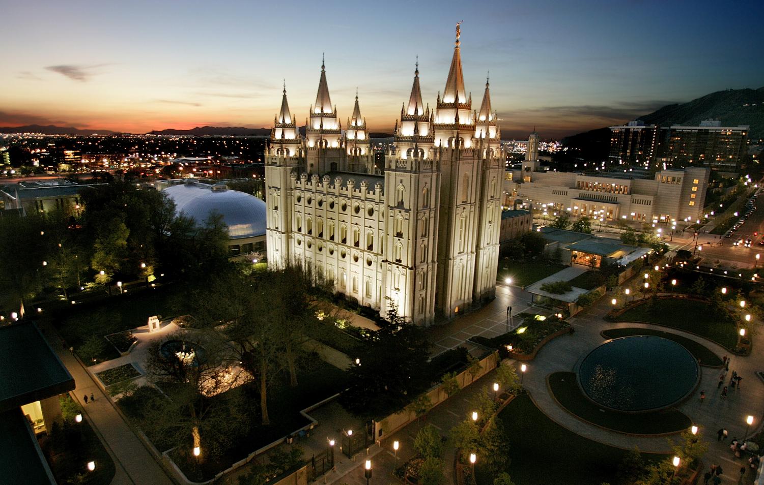 The sun sets behind the Mormon Temple, the centerpiece of Temple Square in Salt Lake City. The Latter Day Saints promote monthly fasting and are not alone in their encouragement of this spiritual discipline. Biola professors also promote fasting in Bible classes such as "Biblical Interpretation and Spiritual Formation," a required class for all Biola students.