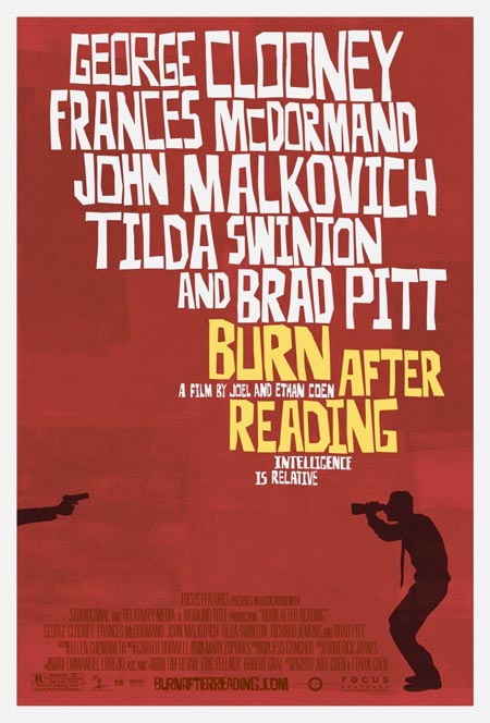 In the comedic film 'Burn After Reading', directed and written by the Coen brothers, Brad Pitt stars alongside a great cast of performers.