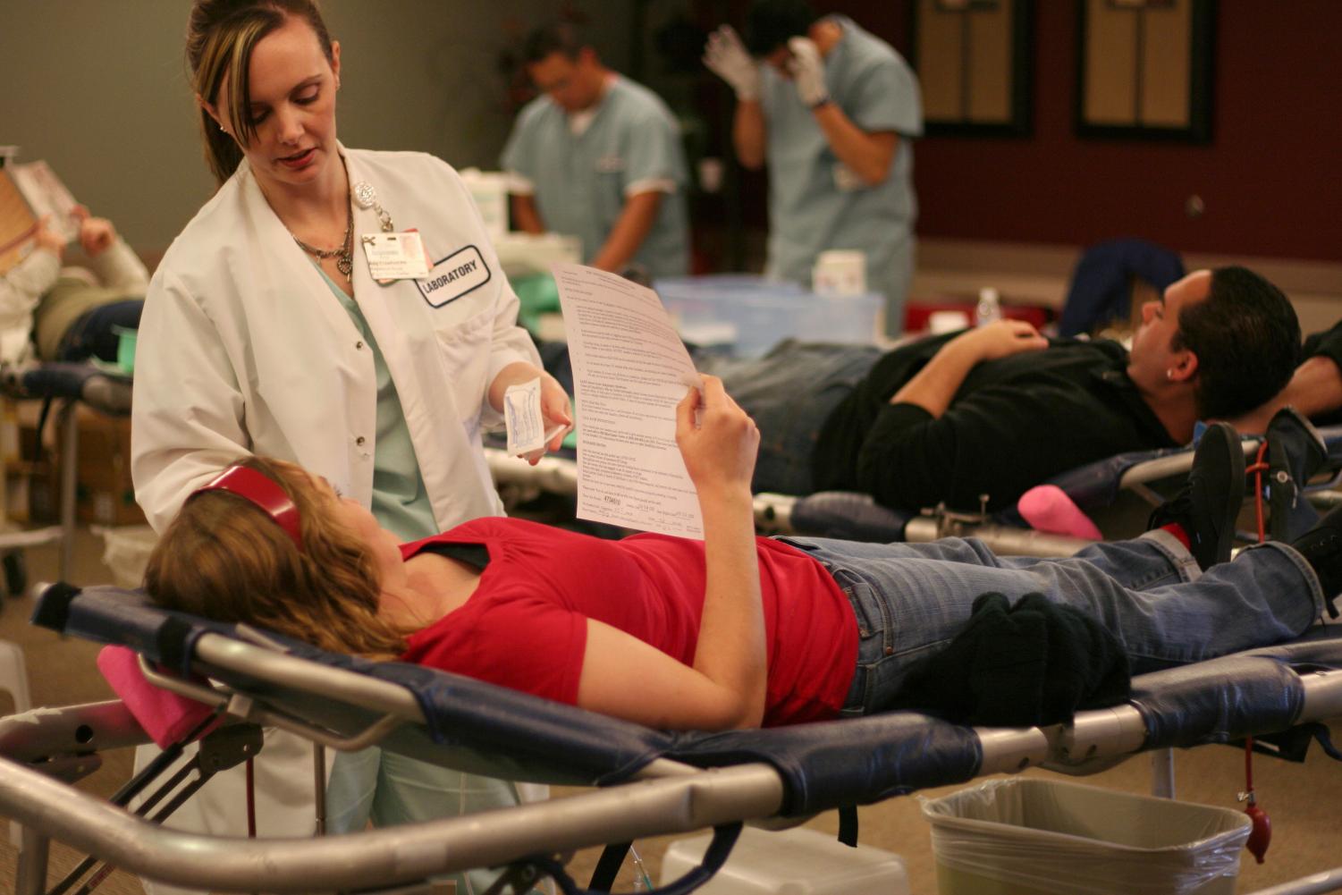 Biola students showed a great amount of support for the Blood Drive on Tuesday, held by the Presbyterian Intercommunity Hospital.