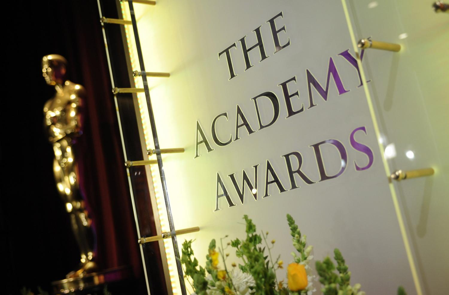 The Oscar statue and sign at Academy of Motion Picture Arts and Sciences after the nominations for the 80th annual Academy Awards in Beverly Hills, Calif., Tuesday morning, Jan. 22, 2008.