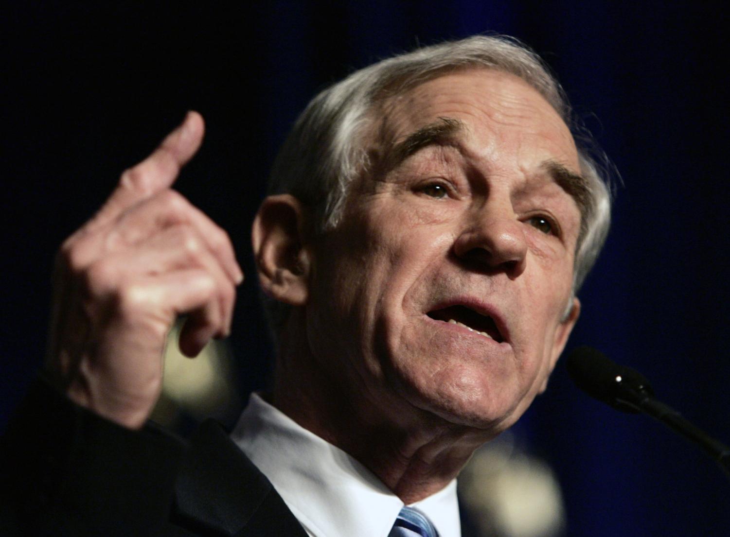 Republican presidential hopeful, Rep. Ron Paul, R-Texas, gestures during a speech to the Conservative Political Action Conference on Thursday, Feb. 7, 2008, in Washington.