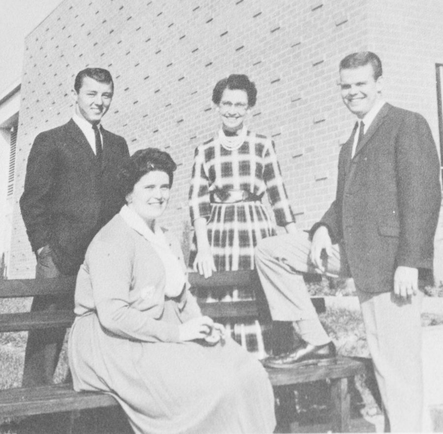 The Officers of the class of 1961 include Ronald Hafer, Treasurer, Mildred McDonald, Secretary, Dennis Guernsey, Vice-President, and Majorie Backus (seated), as Assistant Secretary.