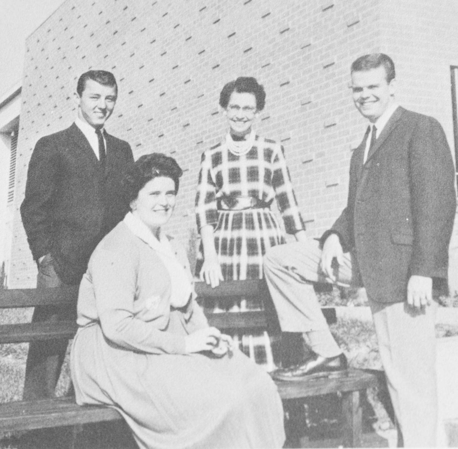 The Officers of the class of 1961 include Ronald Hafer, Treasurer, Mildred McDonald, Secretary, Dennis Guernsey, Vice-President, and Majorie Backus (seated), as Assistant Secretary.