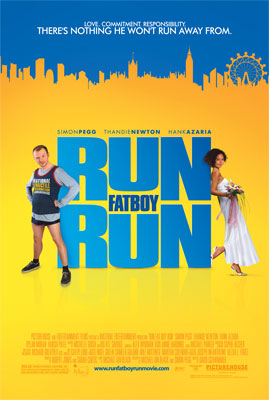 Run Fatboy Run, directed by David Schwimmer, is a comedy starring Simon Pegg as Dennis and Thandie Newton as Libby.