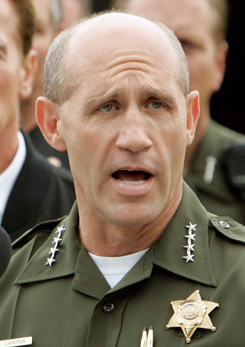 Sheriff Carona retired Monday Jan. 14, 2008, abruptly ending eight occasionally rocky years as the head of Orange County's largest law enforcement agency so that he can concentrate on preparing for his federal public corruption trial.