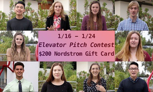 The Career Center is offering a $200 gift card to the student with the best elevator pitch.