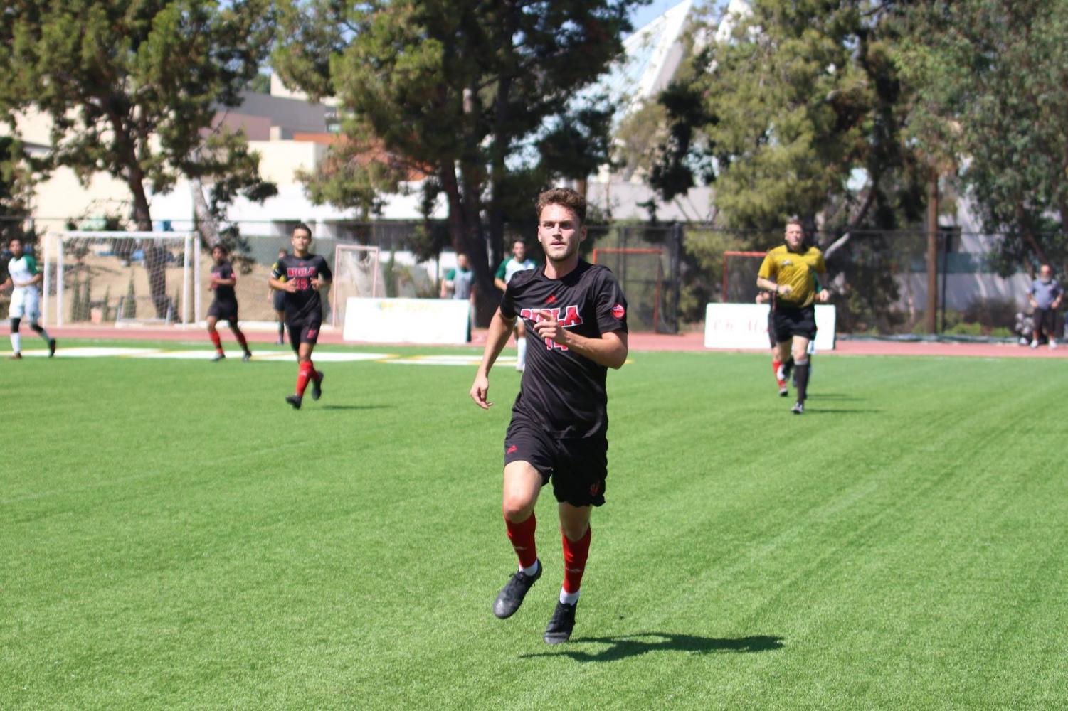Sophomore forward Jack Cybulski, seen here in a file photo, gave the Eagles a 1-0 win over Hawaii Pacific on Oct. 11 with his goal in the 59th minute.